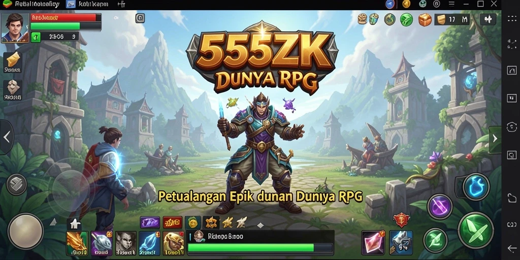 Tampilan menarik dari gameplay RPG yang memukau di 555ZK.