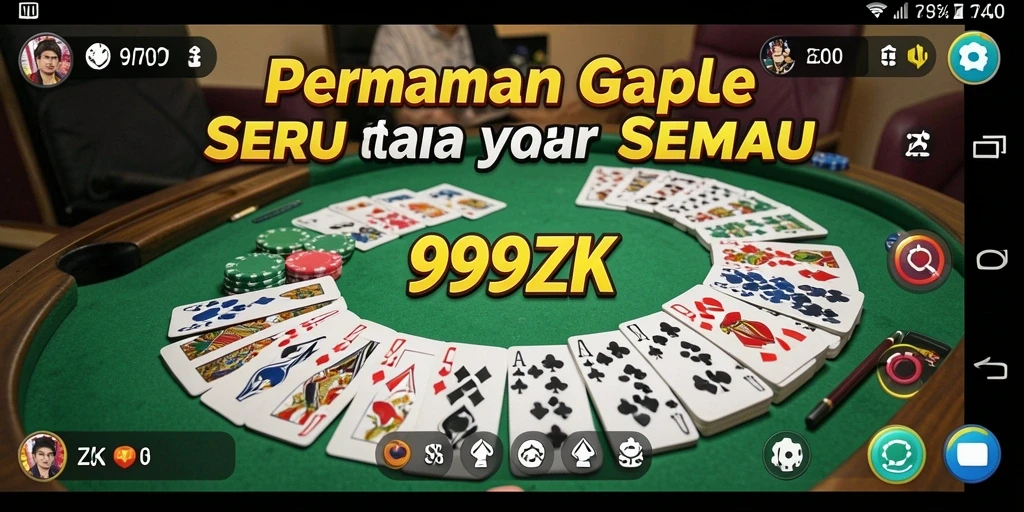 Tampilan gameplay seru dari 999ZK saat bermain Gaple bersama teman.