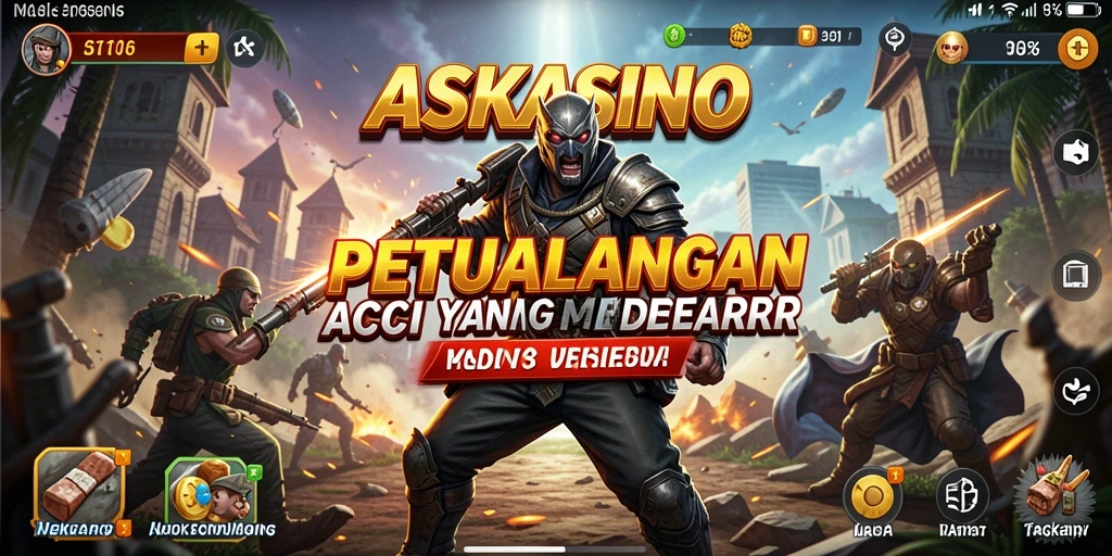Screenshot utama menampilkan aksi mendebarkan dari permainan ASKASINO.