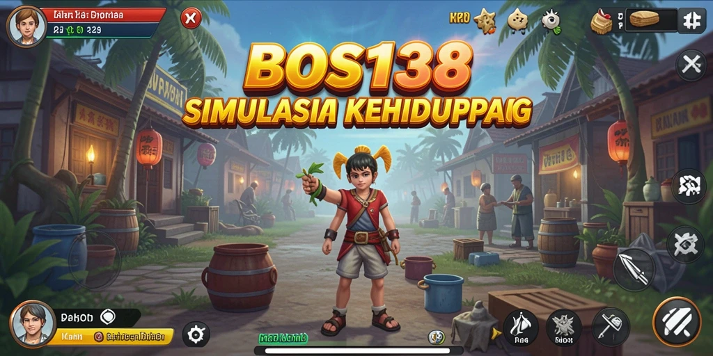 Tangkapan layar gameplay BOS138 menampilkan karakter yang berinteraksi di dunia simulasi yang kaya.