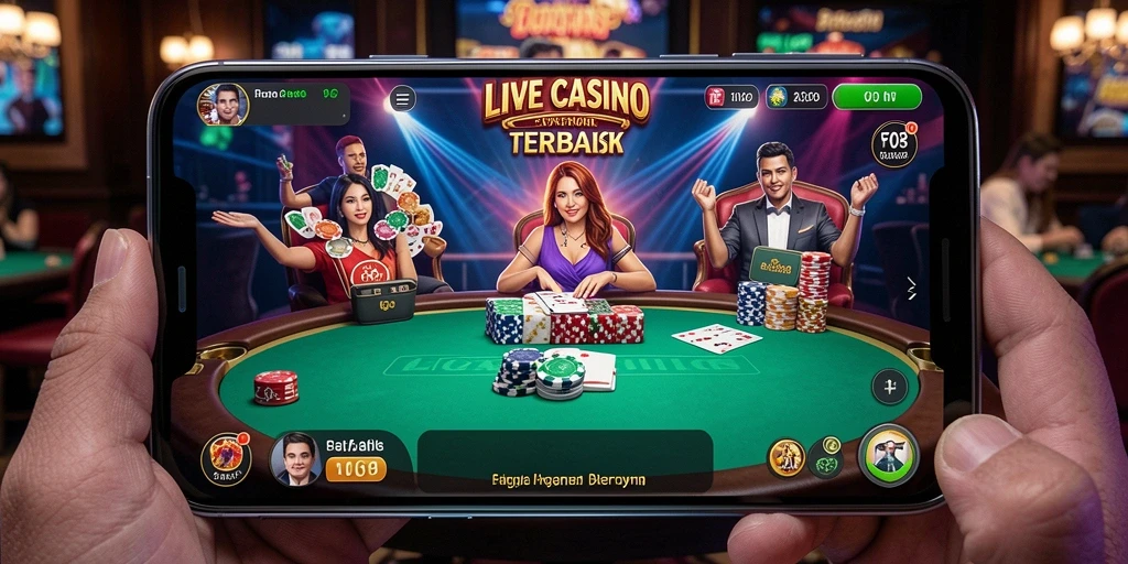 Tampilan gameplay Live Casino yang memukau dan interaktif di F08.