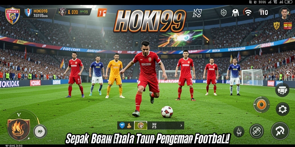 Screenshot HOKI99 menampilkan aksi seru dalam pertandingan sepak bola.