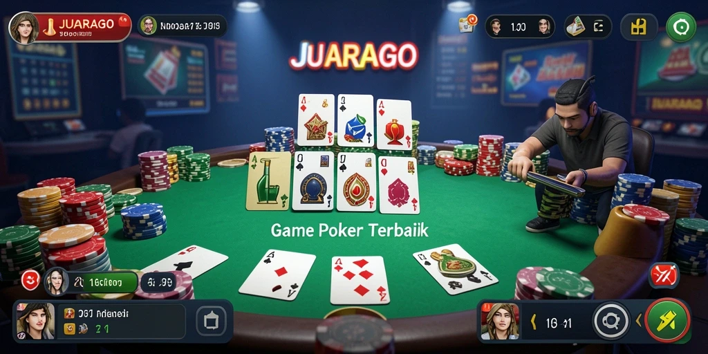 Tampilan gameplay poker yang mengasyikkan di JUARAGO.