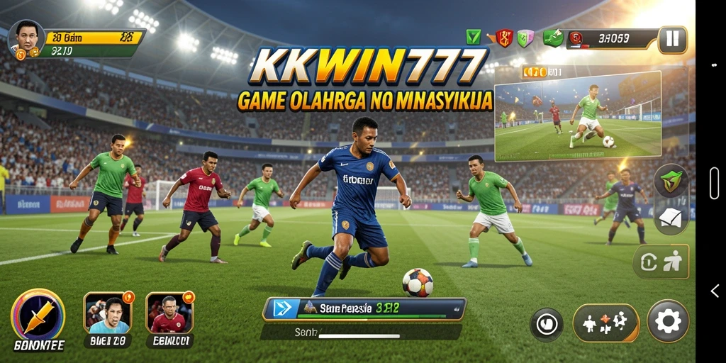 Tangkapan layar KKWIN777 menampilkan aksi permainan olahraga yang mendebarkan.