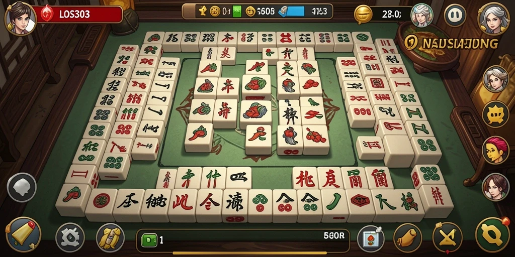 Tampilan gameplay menarik dari LOS303 dengan suasana Mahjong.