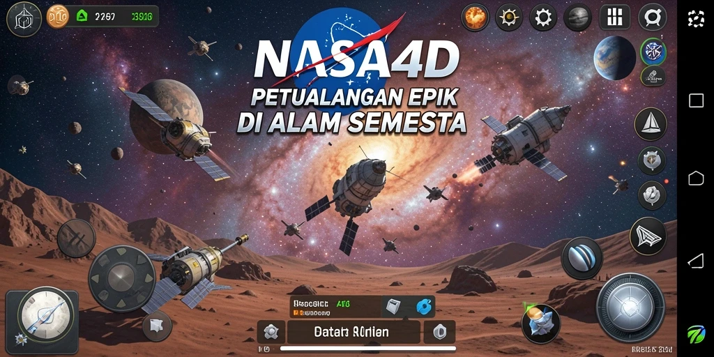 Tampilan gameplay menakjubkan di galaksi luar angkasa di NASA4D.