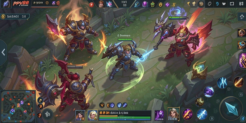 Tampilan gameplay seru dari PPV88 dengan aksi MOBA yang menegangkan.
