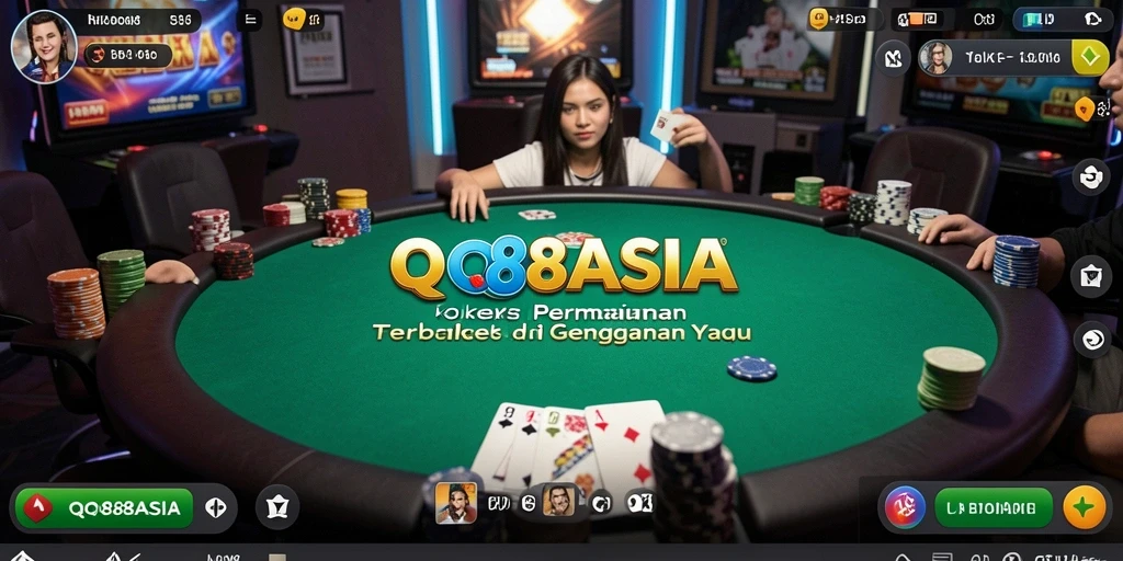 Tampilan gameplay menarik dari QQ88ASIA dalam permainan Poker.