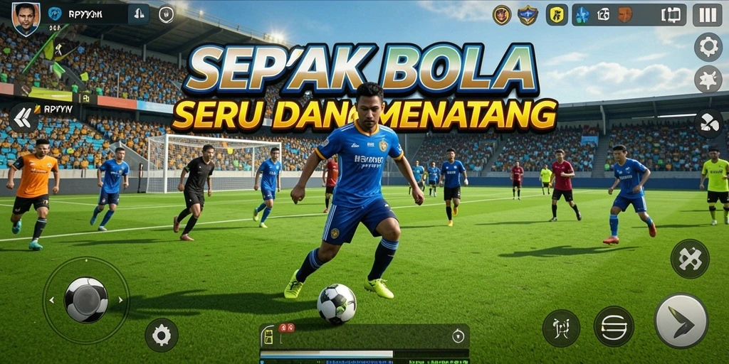 Tampilan dalam permainan RPYYY yang menampilkan aksi sepak bola intens.