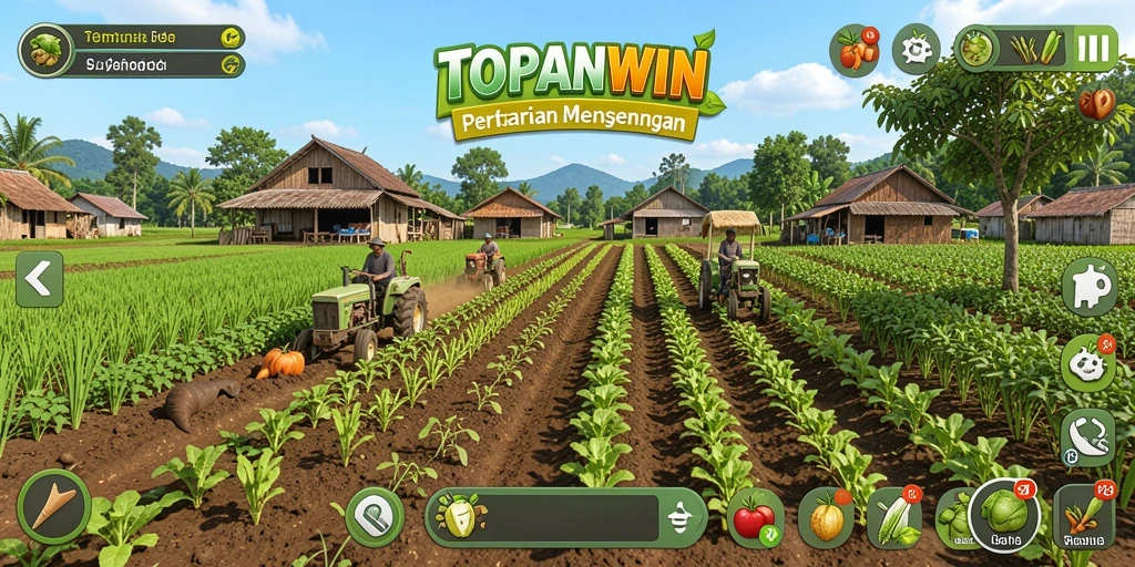 Tampilan menarik dari gameplay pertanian di TOPANWIN.