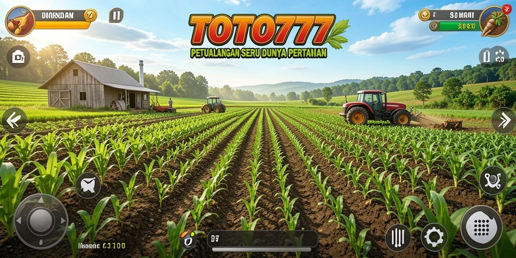 Tampilan gameplay TOTO777 yang menarik dengan berbagai aktivitas pertanian.