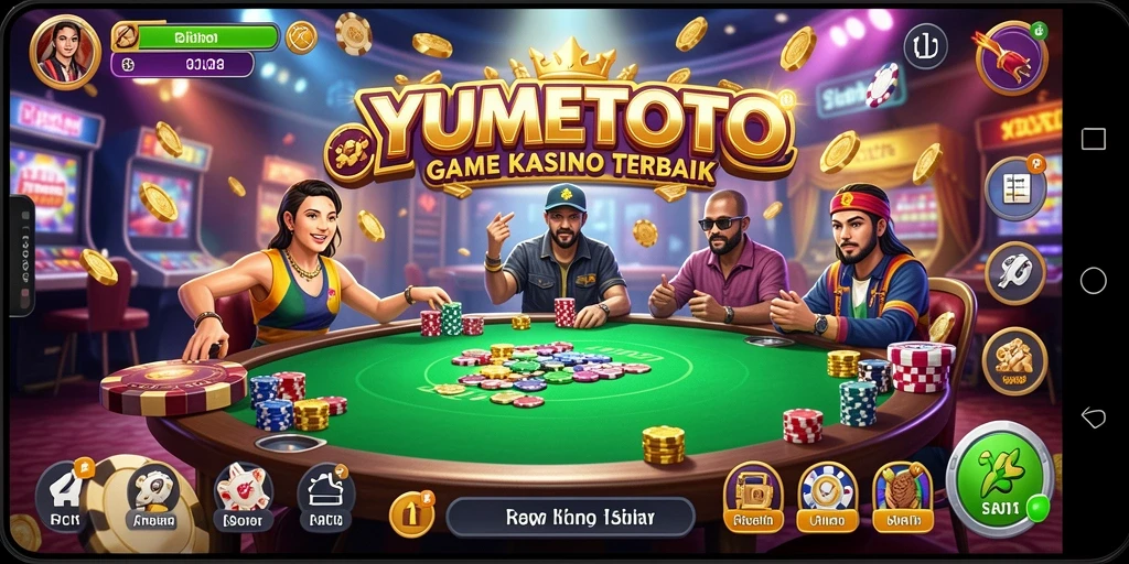 Tampilan menarik YUMETOTO saat gameplay Kasino berlangsung.